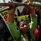 Indigenous women from the Amazon protest environmental policies in Quito, Ecuador in March 2018